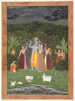 Krishna and the Gopis Take Shelter from the Rain by Anonymous