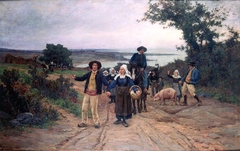 L'Arrivée au Pardon de Fouesnant (Finistère) by Théophile Deyrolle