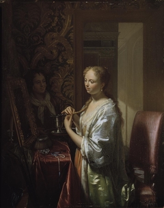 Lady attending to her toilet by Philip van Dijk