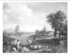 Landscap with figures and sheep by Francesco Zuccarelli