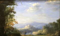 Landscape with Jacob wrestling the angel by Pierre Patel