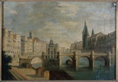 Le Grand Bras du Pont-Neuf et la pompe de la Samaritaine, vers 1800 by Unknown Artist