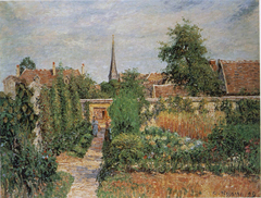 Le Jardin potager et le clocher d'Eragny by Camille Pissarro