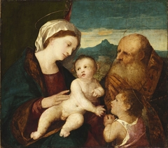 Madonna and Child with the Infant Saint John and a Bishop Saint by Palma Vecchio