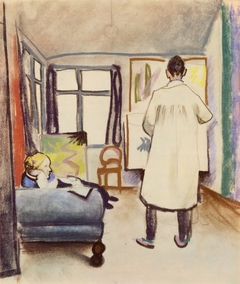 Maria and Franz Marc in Macke’s studio in Bonn by August Macke