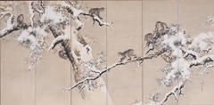 Monkeys in Pine Trees by Kishi Renzan