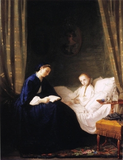 Mother Reading to Her Sick Child by Ida Silfverberg