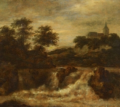 Mountain Landscape with Waterfall by Allaert van Everdingen