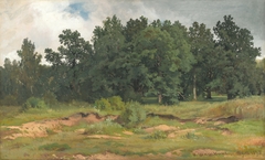 Oak Wood in a Gray Day by Ivan Shishkin