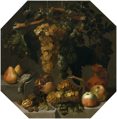 Octagonal Still Life with Bunches of Grapes by Juan Bautista de Espinosa