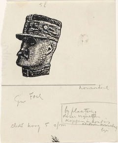 Ontwerp boekillustratie voor Alexander Cohen's Van Anarchie tot Monarchie: Maarschalk Ferdinand Foch by Leo Gestel