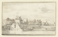 Oude jachthaven te Amsterdam, rechts de Sint Antoniespoort by Jan Gabrielsz Sonjé