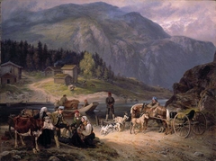 Overfartsscene fra Telemark by Johann Siegwald Dahl