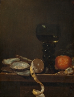 Oysters, a rummer and subtropical fruit by Jan Jansz van de Velde