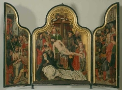 Passion triptych in honor of Albrecht Adriaensz. van Adrichem (ca. 1474-1555), magistrate of Haarlem by Jan Mostaert