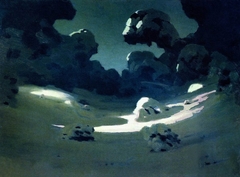 Patches of moonlight in a forest. Winter by Arkhip Kuindzhi