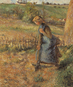 Peasant Woman Digging by Camille Pissarro