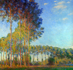 Peupliers au bord de l'Epte, vue du marais by Claude Monet