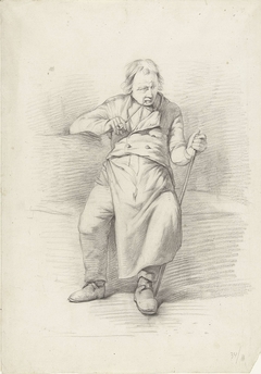 Pijprokende man, half achterover leunend by Abraham Johannes Ruytenschildt