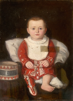 Portrait of a Child with a Drum by Gyula Stetka