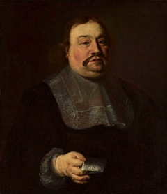 Portrait of a man holding a letter. by Johann Heinrich am Ende