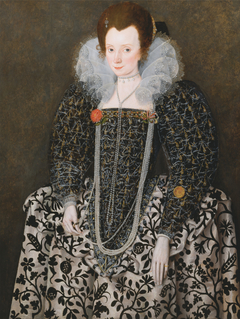 Portrait of a Woman, Traditionally Identified as Mary Clopton (born Waldegrave), of Kentwell Hall, Suffolk by Robert Peake the elder