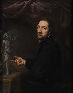 Portrait of Andries Rademaker, Notary, Displaying a Statuette by Johanna Vergouwen