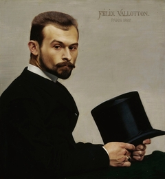 Portrait of Janiski holding his hat by Félix Vallotton