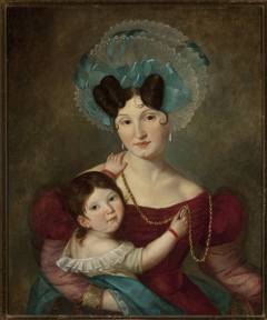 Portrait of Maria Anna Rawiczowa née Gutman (1807-1887) and her son Władysław Aleksander (1832-1863) by Jan Damel