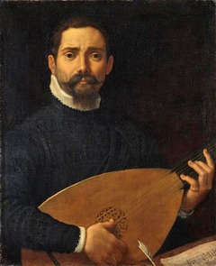 Portrait of the lute player Giulio Mascheroni by Annibale Carracci