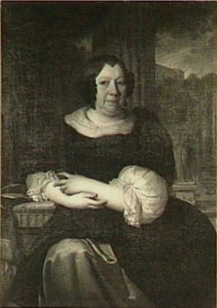 Portret van Susanna Calendrini (1626-1696), echtgenote van Johannes Cunaeus by Carel de Moor