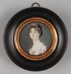 Portretminiatuur van Augusta Carolina Prinses van Hohenlohe-Langenburg by Leonardus Temminck