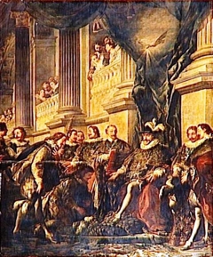 Premier chapitre de l'ordre du saint Esprit tenu par Henri IV dans l'église du couvent des Grands Augustins à Paris by Jean François de Troy