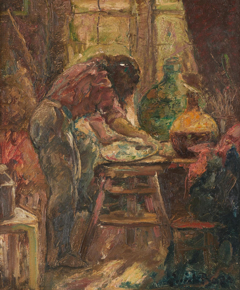 Rachel Baes in her atelier by Emile Baes