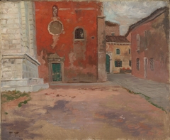 Red Church Wall in Venice by Frits Thaulow