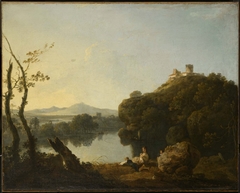 River Landscape with a Boy Fishing (On the Arno) by Richard Wilson