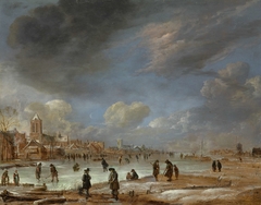 River view in the winter by Aert van der Neer