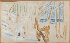 Rugged Trunks in Snow by Edvard Munch