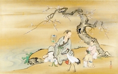 Sage with Attendants and Crane under a Plum Tree by Kanō Tansetsu