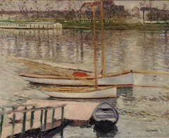 Sailboats at Anchor on the Seine, in Argenteuil by Gustave Caillebotte