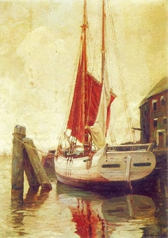 Sailing barge by Michał Gorstkin-Wywiórski