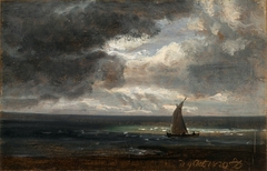 Sailing-boat under Storm-clouds by Johan Christian Dahl