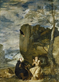 Saint Anthony Abbot and St. Paul, the first hermit by Diego Velázquez