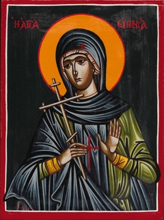 Saint Eugenia - Egg Tempera on wood by Spiros Tseronis