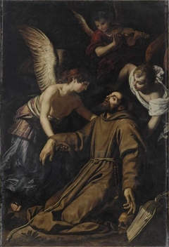 Saint François d'Assise réconforté par les anges après sa stigmatisation by Gerard Seghers