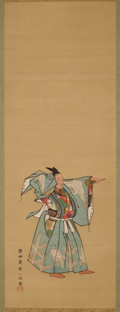 Sanbaso [left of a triptych of the Noh roles Senzai, Okina, and Sanbaso] by Kanō Kazunobu