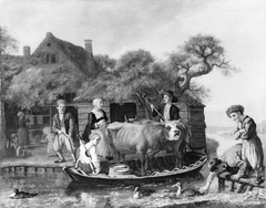 Scene outside a Dutch Farm by Jan Victors