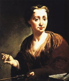 Self-portrait in the Uffizi by Giulia Lama