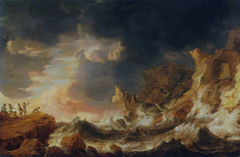 Shipwreck on a Rocky Coast by Bonaventura Peeters