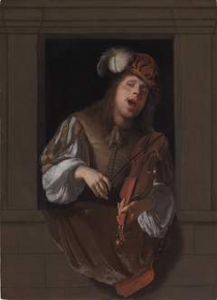 Singing Violinist by Jacob Ochtervelt